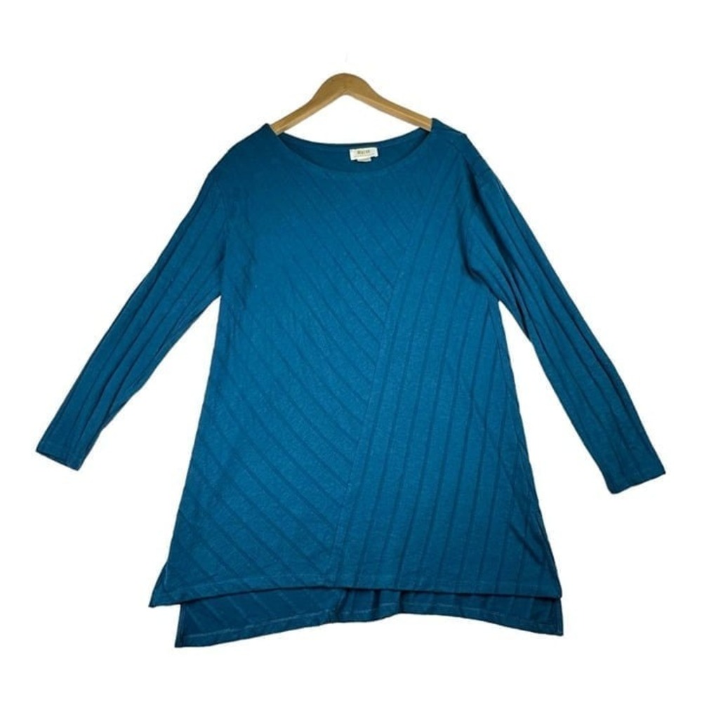 Anthropologie Maeve Devine Tunic Top sz Large Blue